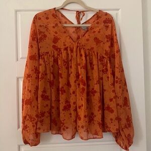 📦LAST CHNACE: DONATING📦ASOS | Orange & Red Floral Blouse